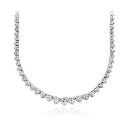White Gold 14K  Round Cut Sparkling 20 Ct Genuine Diamond Women Necklace
