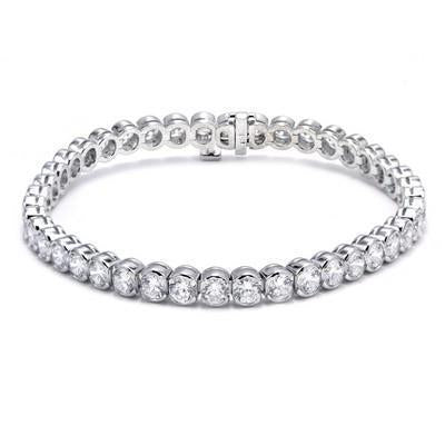 White Gold 14K Round Natural Diamond Tennis Bracelet 10.10 Ct Jewelry