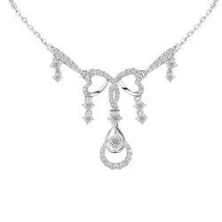 White Gold 14K Small Round Cut 5 Ct. Real Diamonds Lady Necklace