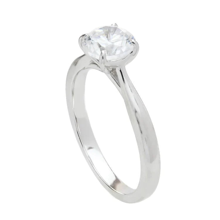 White Gold 14K Solitaire 1.40 Carat Round Real Diamond Engagement Ring