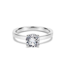 White Gold 14K Solitaire Brilliant Cut Real 2 Ct Diamond Anniversary Ring