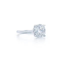 White Gold 14K Solitaire Round Cut 3 Carat Genuine Diamond Engagement Ring