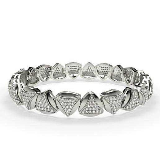White Gold 14K Sparkling 9.85 Carats Genuine Diamonds Men's Bracelet New