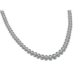 White Gold 14K Women Tennis Necklace Natural Diamonds 12 Carats