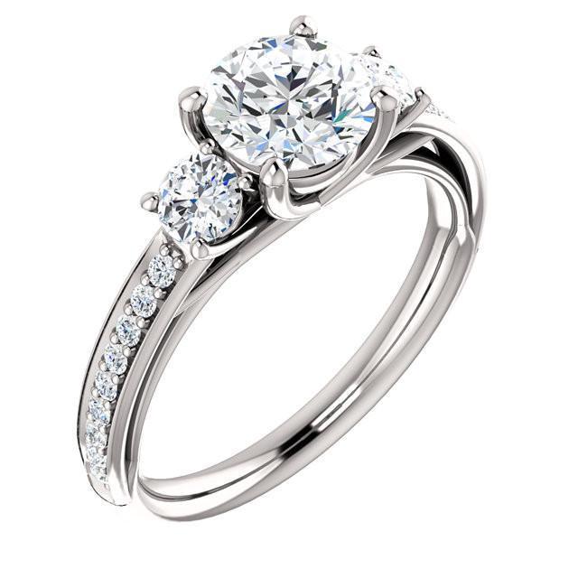 White Gold 2.05 Carat Round Genuine Diamond Engagement Ring Jewelry New