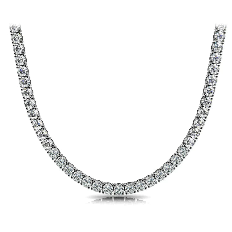 White Gold 20 Carat Real Diamond Necklace