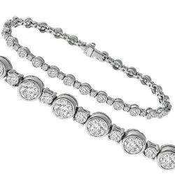 White Gold 3.40 Ct Round Cut Real Diamond Ladies Tennis Bracelet Solid