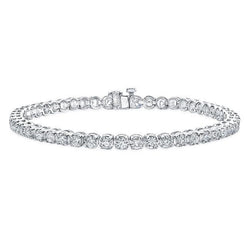 White Gold 7.05 Ct Round Cut Real Diamonds Tennis Bracelet