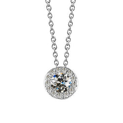 14K White Gold Halo with Brilliant Diamond – 1.50 ct