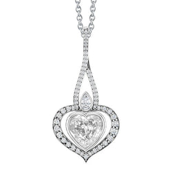 Fine Diamond Bezel Set Pendant 1.50 ct in 14K White Gold