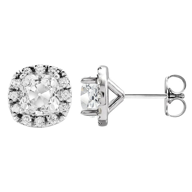 Real Brilliant Diamond Earrings – front view