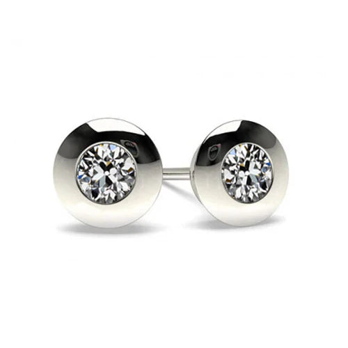 Stud Earrings 14 Karat White Gold with Diamond – main view