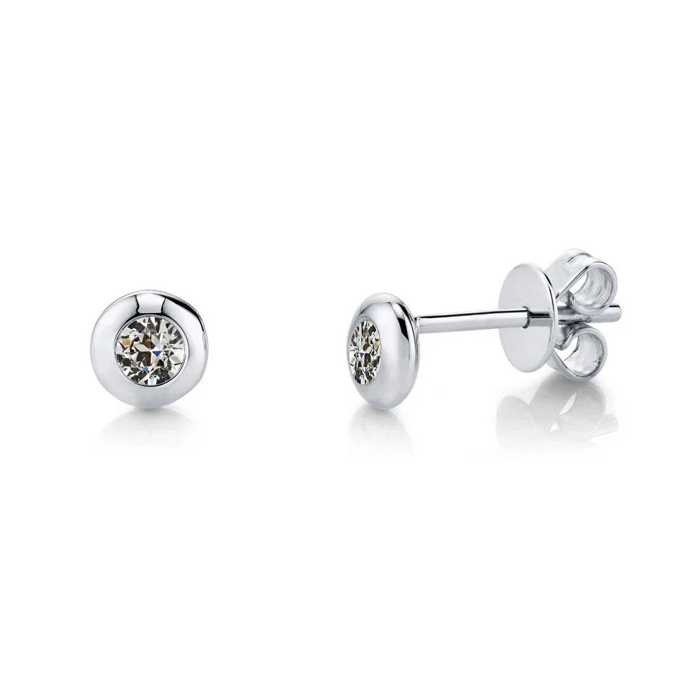 Earrings 14K White Gold with Fine Diamond – main view