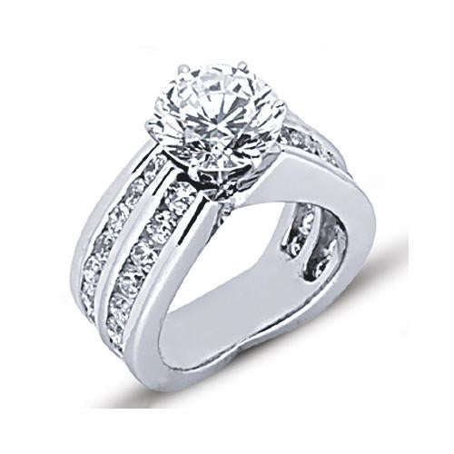 White Gold Engagement Real diamond Ring 4.25 Ct. New High Quality Jewelry New