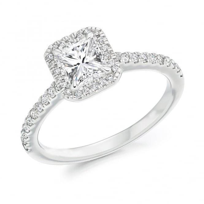 White Gold Genuine Diamond Engagement Ring 2.50 Carats