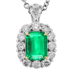 Authentic GIA Certified Emerald Stone Pendant Necklace 6 ct