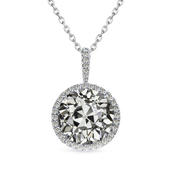 Authentic Diamond Halo 3.50 ct 14 Karat White Gold – main view