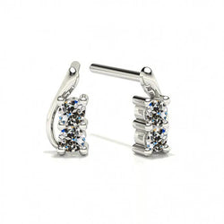 14 Karat White Gold Earrings with Brilliant Diamond – 2 ct