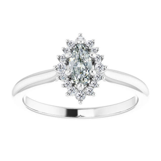 Fine Diamond Halo Ring 1.50-ct 14K White Gold – main view
