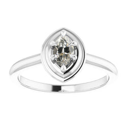 Luxury Diamond Single Stone Ring – 0.50 ct 14K White Gold