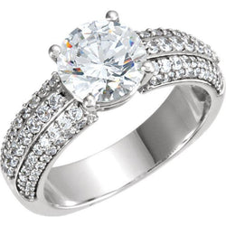 White Gold Natural Diamond Engagement Ring 3.50 Carats Jewelry New