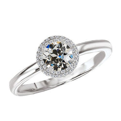 Antique European Halo Engagement Ring – Diamond 2 ct 14 Karat