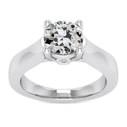 Proposal Ring 14K White Gold – Fine Diamond Antique Cushion 2.50