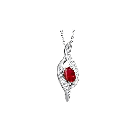 White Gold Oval Ruby 