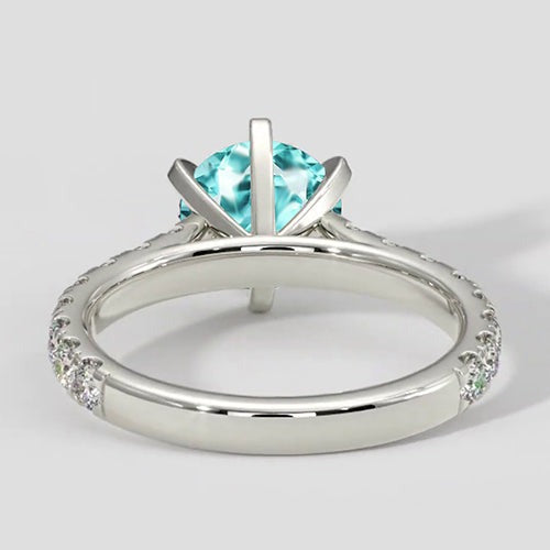 White Gold Paraiba Pave Ring