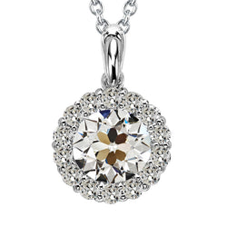 Brilliant Diamond Old Mine Cut Halo 7.50 ct – 14K White Gold