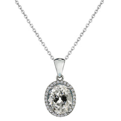 Real Diamond Drop Pendant – 14 Karat White Gold 3 ct