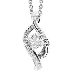 White Gold Real Natural Earth Mined Diamond Pendant Round & Cushion Cut Old Miner 3.50 Carats