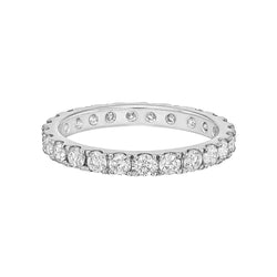 White Gold Round Genuine Diamond Eternity Wedding Band 2.40 Carats