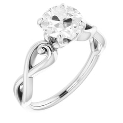 Solitaire Engagement Ring 14 Karat White Gold – Diamond Old Mine