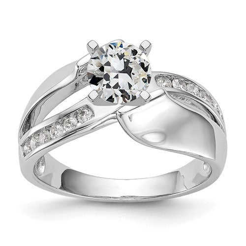White Gold Round Old Cut Real Diamond Ring Channel Split Shank 2.75 Carats - Anniversary Ring-harrychadent.ca