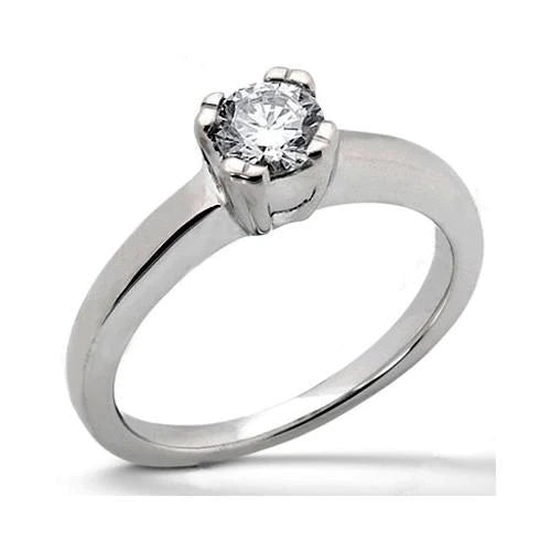 White Gold Solitaire 3.01 Ct. Real Diamond Engagement Ring