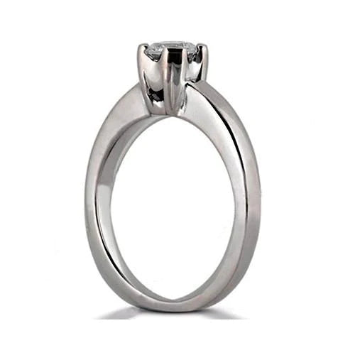 White Gold Solitaire 3.01 Ct. Real Diamond Engagement Ring