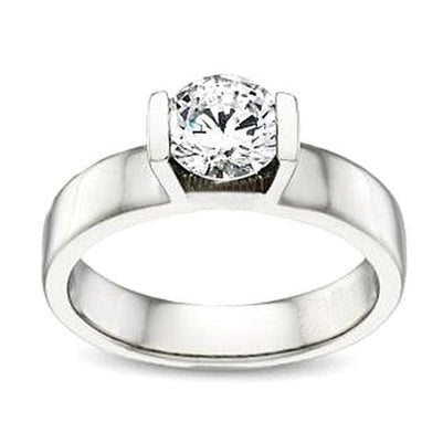 White Gold Solitaire 3 Carats Real Diamond Engagement Ring - Solitaire Ring-harrychadent.ca