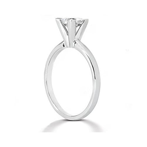 White Gold Solitaire Princess Cut Genuine Diamond Ring 2.51 Ct.