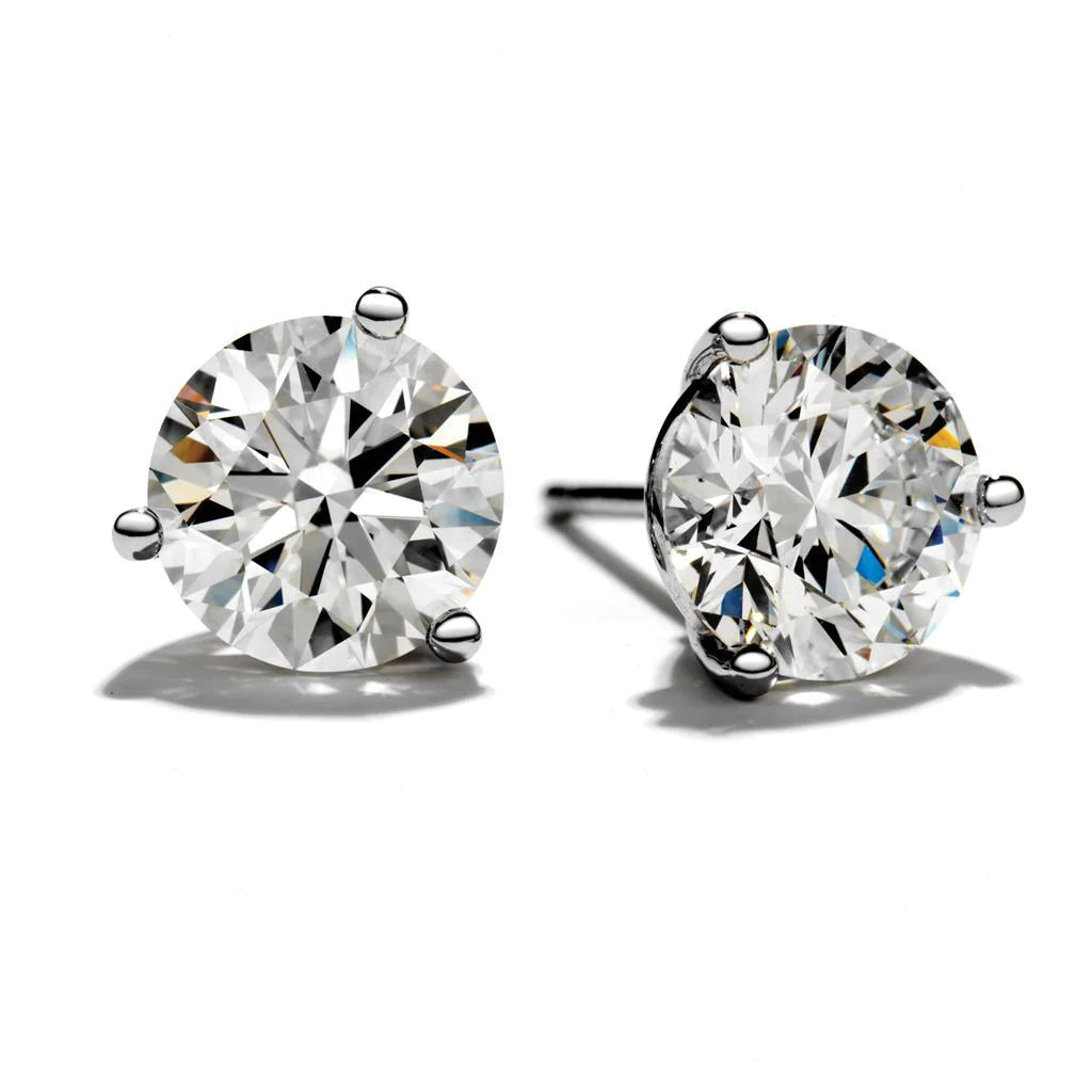 White Gold Sparkling 1.70 Ct Round Natural Diamond Stud Earring Women Jewelry