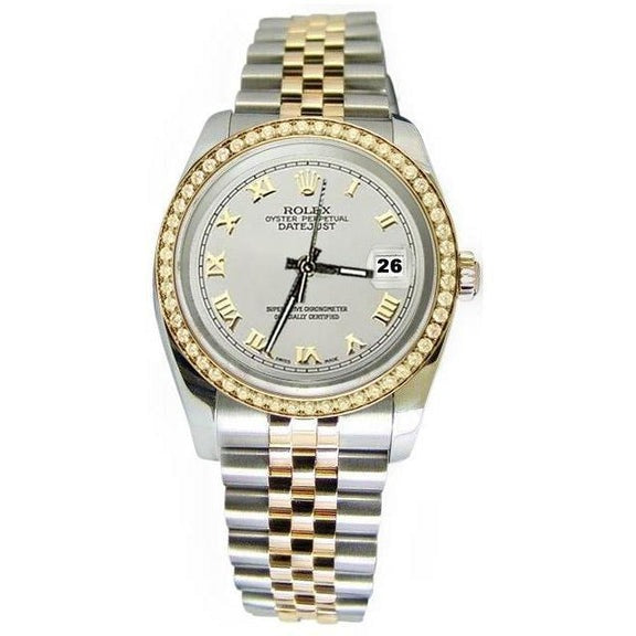 Roman Dial Diamond Bezel Rolex