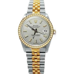 White Stick Dial Diamond Bezel Datejust Rolex  Men's Watch Jubilee QUICK SET