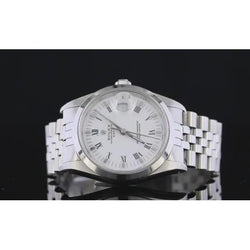 White Stick Dial Jubilee Bracelet Rolex Date 34 Mm Watch Ss