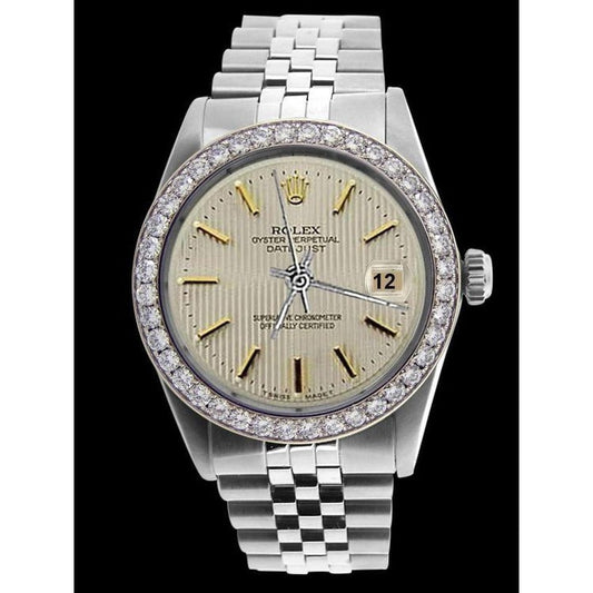 Rolex Gents Watch Ss Bracelet Diamond Bezel 