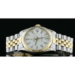 White Stick Dial Rolex Jubilee Bracelet Datejust Watch Gold Ss