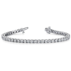 White Gold 14K Lab Grown Diamonds Basic Tennis Bracelet 8 Carats