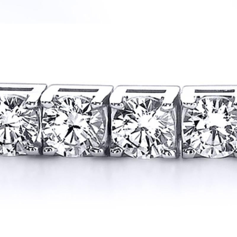 White Gold 14K Lab Grown Diamonds Basic Tennis Bracelet 8 Carats - Tennis Bracelet-harrychadent.ca