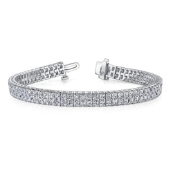 White Gold 14K Princess Cut 20.10 Carats Sparkling Lab Grown Diamonds Bracelet