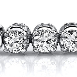 White Gold 14K Prong Lab Grown Diamonds Basic Tennis Bracelet 6.90 Carats