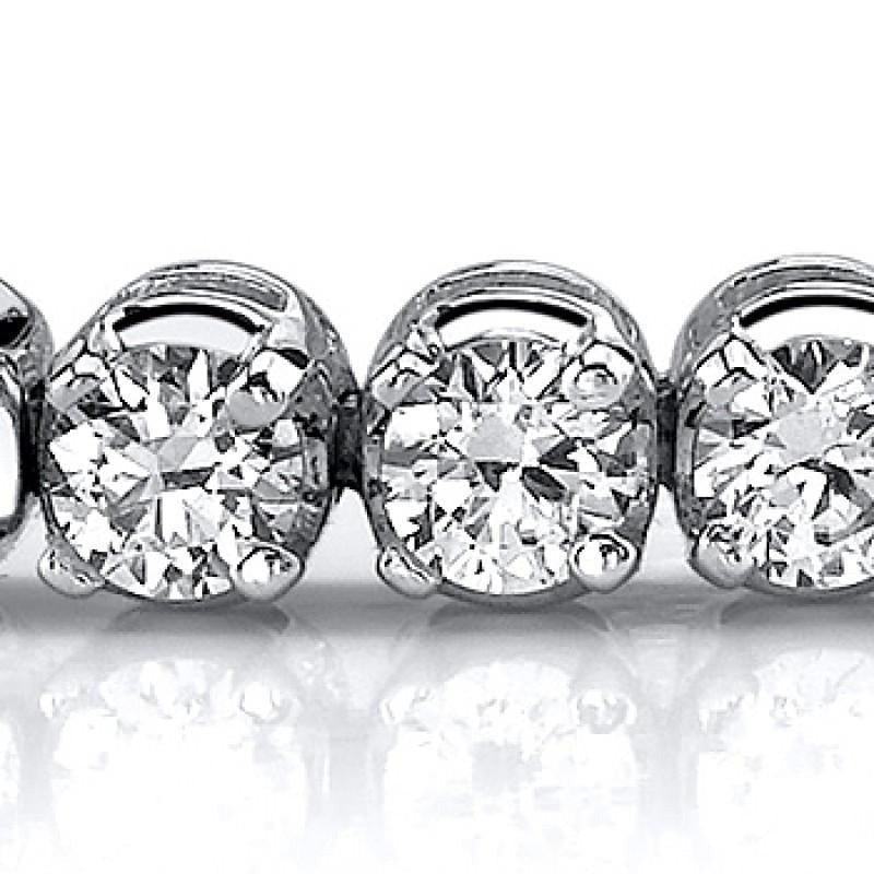 White Gold 14K Prong Lab Grown Diamonds Basic Tennis Bracelet 6.90 Carats - Tennis Bracelet-harrychadent.ca